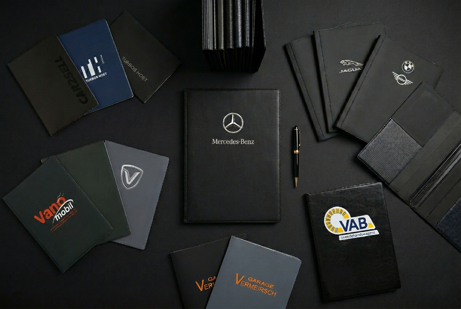 Documentenmappen in kunstleder met bedrijfslogo