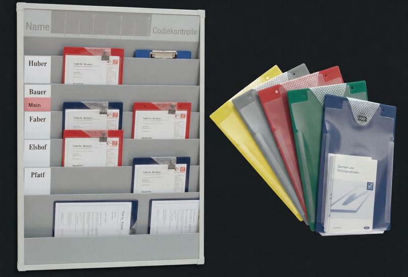 Werkplaatsmateriaal infobladhouders werkordermappen en planners